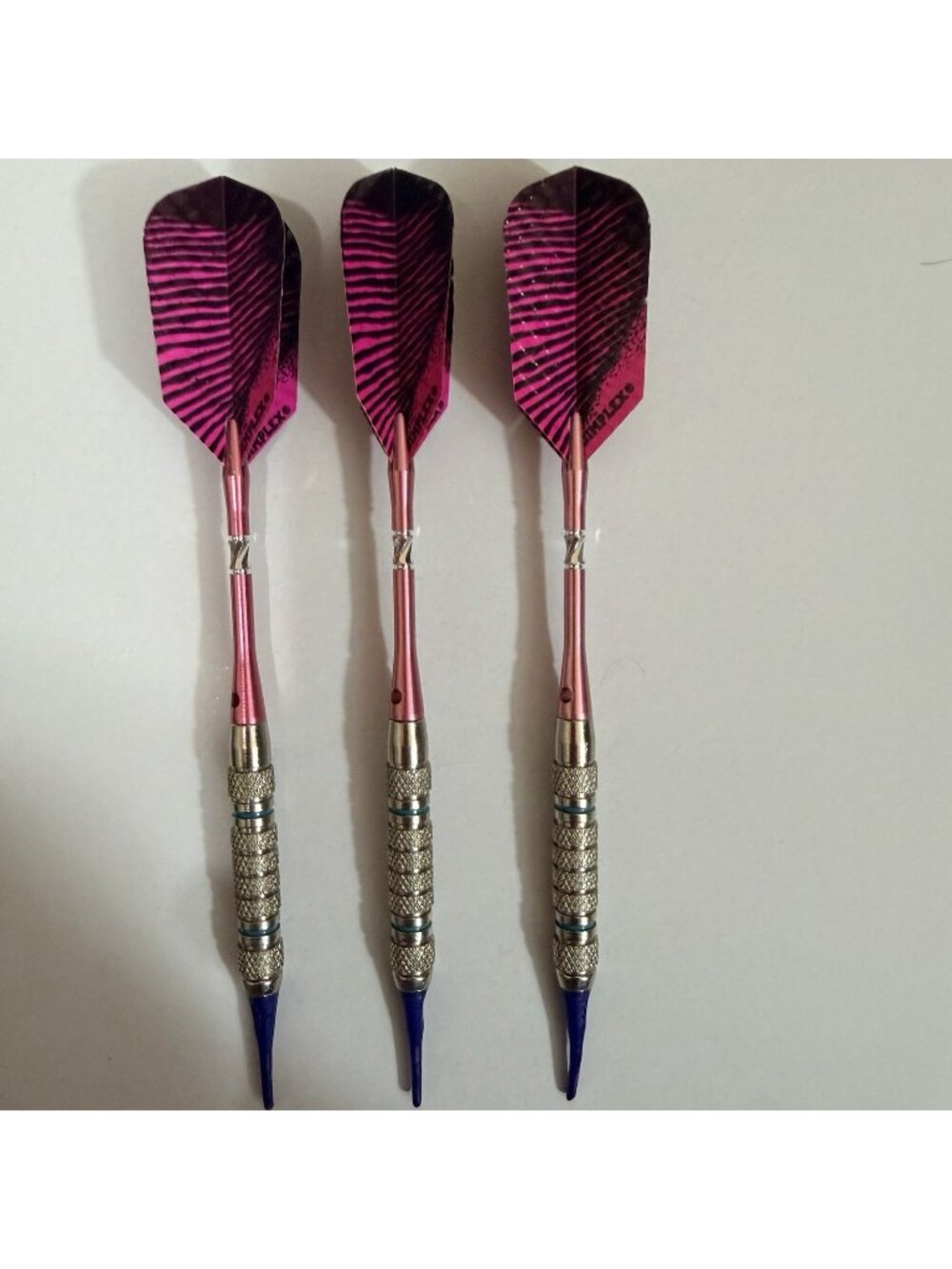 3 Set Pink & Silver Barrel With Pink & Black Flights Darts Set